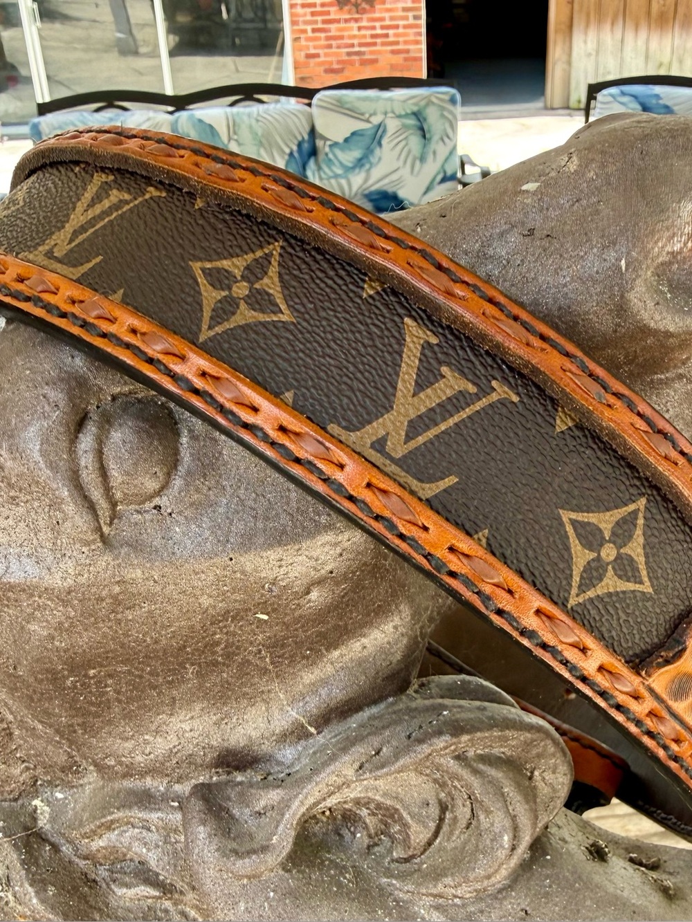 Louis Vuitton Monogram Leather Strap in Brown and Tan Belt Unisex Custom Made